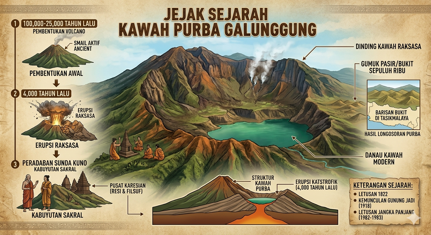 KAWAH PURBA GUNUNG GALUNGGUNG JEJAK SEJARAH DAN BUDAYA NUSANTARA