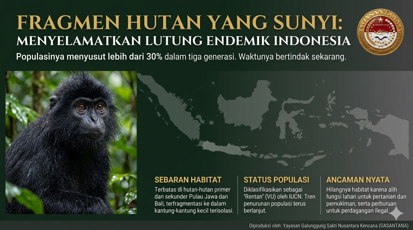 Fragmen Hutan yang Sunyi: Menelusuri Jejak dan Ancaman Kepunahan Lutung Endemik Indonesia
